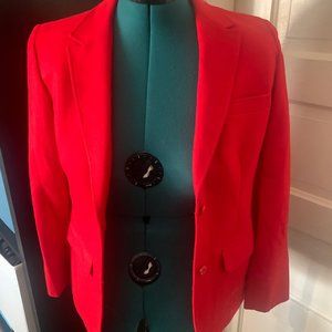 1950s Scarlet Red Pendleton Wool Suit Jacket Blazer - Medium